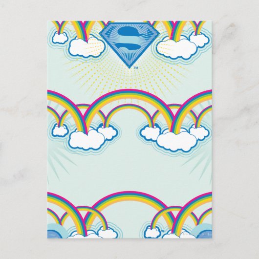 Supergirl regenboogpatroon briefkaart (Voorkant)