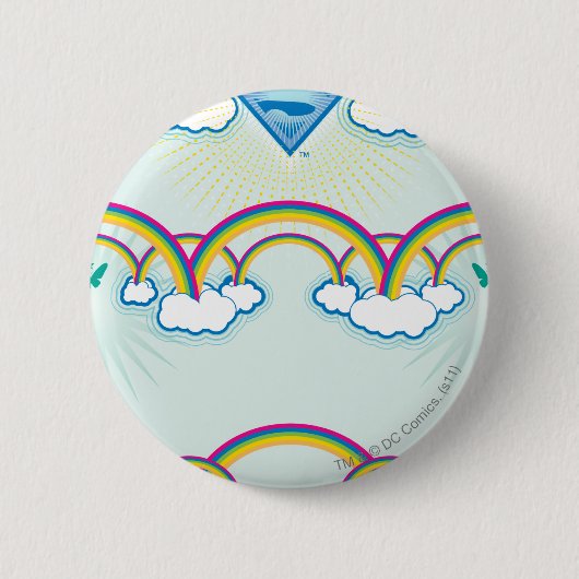 Supergirl regenboogpatroon ronde button 5,7 cm (Voorkant)