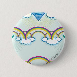 Supergirl regenboogpatroon ronde button 5,7 cm