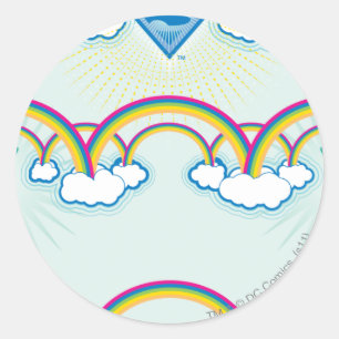 Supergirl regenboogpatroon ronde sticker