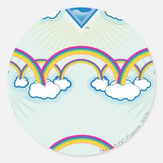 Supergirl regenboogpatroon ronde sticker (Voorkant)