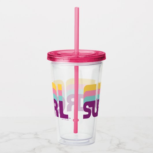 Supergirl Retro Colorshift grafische afbeelding Acryl Drinkbeker (Rechts)