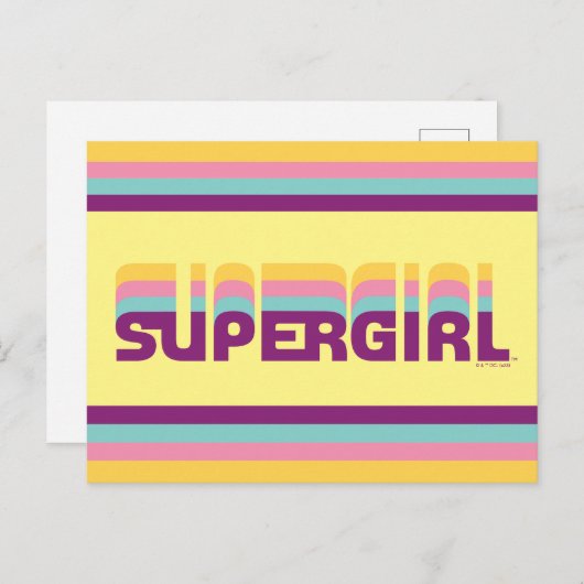 Supergirl Retro Colorshift grafische afbeelding Briefkaart (Voorkant / Achterkant)