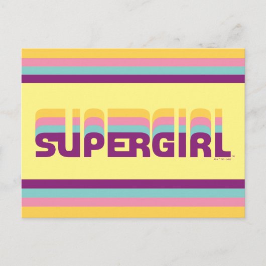 Supergirl Retro Colorshift grafische afbeelding Briefkaart (Voorkant)