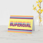 Supergirl Retro Colorshift grafische afbeelding Kaart (Gele Bloem)