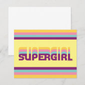 Supergirl Retro Colorshift grafische afbeelding Notitiekaartje (Voorkant / Achterkant)