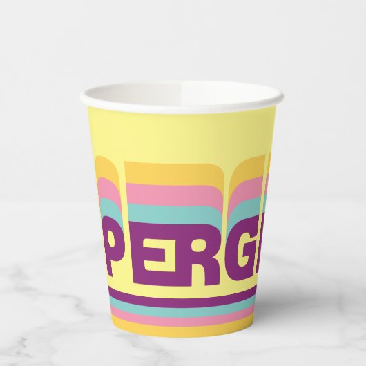 Supergirl Retro Colorshift grafische afbeelding Papieren Bekers (Links)