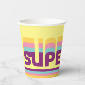 Supergirl Retro Colorshift grafische afbeelding Papieren Bekers (Voorkant)