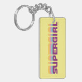Supergirl Retro Colorshift grafische afbeelding Sleutelhanger (Voorkant Links)