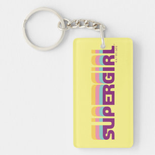 Supergirl Retro Colorshift grafische afbeelding Sleutelhanger