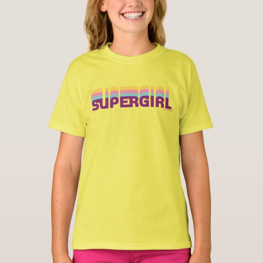 Supergirl Retro Colorshift grafische afbeelding T-shirt (Voorkant)