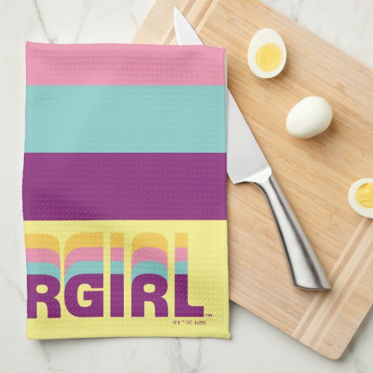 Supergirl Retro Colorshift grafische afbeelding Theedoek (Quarter Fold)