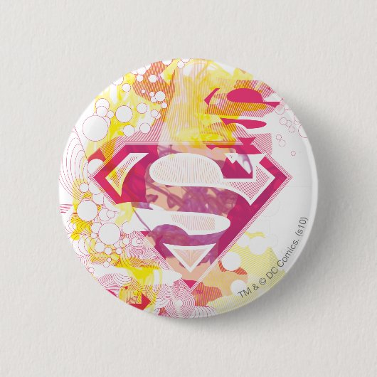 Supergirl Retro Logo Ronde Button 5,7 Cm (Voorkant)