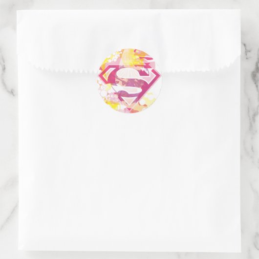 Supergirl Retro Logo Ronde Sticker (Tas)