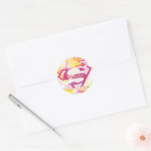 Supergirl Retro Logo Ronde Sticker (Envelop)