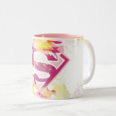 Supergirl Retro Logo Tweekleurige Koffiemok (Voorkant rechts)