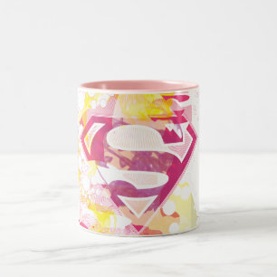 Supergirl Retro Logo Tweekleurige Koffiemok