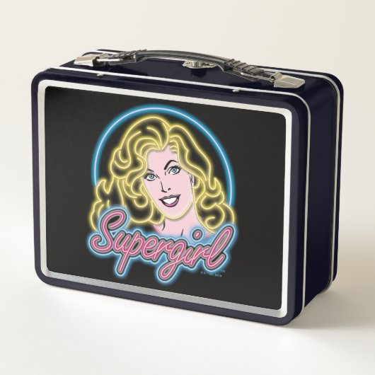 Supergirl Retro Neon Lights Grafisch (Achterkant)