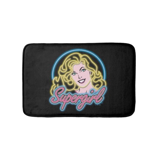 Supergirl Retro Neon Lights Grafisch Badmat (Voorkant)