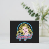 Supergirl Retro Neon Lights Grafisch Briefkaart (Staand voorkant)