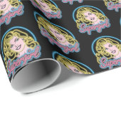 Supergirl Retro Neon Lights Grafisch Cadeaupapier (Rol Hoek)
