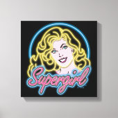 Supergirl Retro Neon Lights Grafisch Canvas Afdruk (Voorkant)