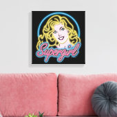 Supergirl Retro Neon Lights Grafisch Canvas Afdruk (Insitu (Woonkamer))