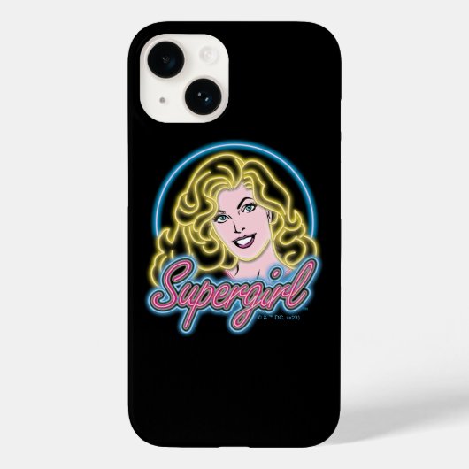 Supergirl Retro Neon Lights Grafisch Case-Mate iPhone Case (Achterkant)