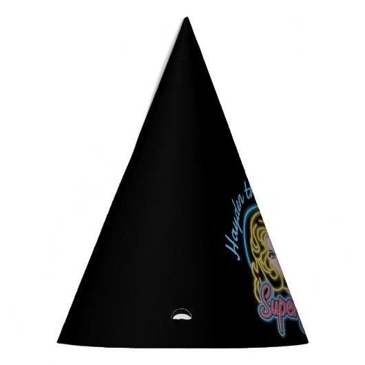 Supergirl Retro Neon Lights Grafisch Feesthoedjes (Links)