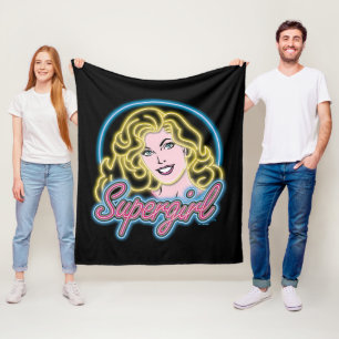 Supergirl Retro Neon Lights Grafisch Fleece Deken