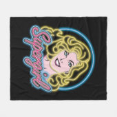 Supergirl Retro Neon Lights Grafisch Fleece Deken (Voorkant (Horizontaal))