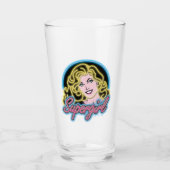 Supergirl Retro Neon Lights Grafisch Glas (Voorkant)