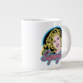Supergirl Retro Neon Lights Grafisch Grote Koffiekop (Voorkant rechts)