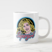 Supergirl Retro Neon Lights Grafisch Grote Koffiekop (Rechts)