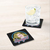 Supergirl Retro Neon Lights Grafisch Kartonnen Onderzetters (Insitu)