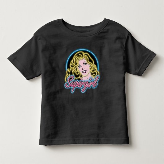 Supergirl Retro Neon Lights Grafisch Kinder Shirts (Voorkant)