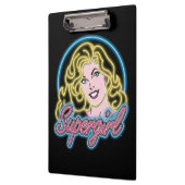 Supergirl Retro Neon Lights Grafisch Klembord (Links)