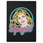 Supergirl Retro Neon Lights Grafisch Klembord (Achterkant)