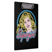Supergirl Retro Neon Lights Grafisch Klembord (Rechts)