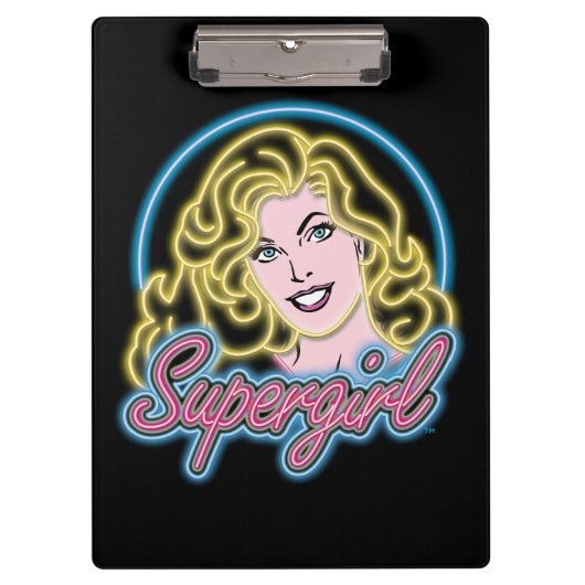 Supergirl Retro Neon Lights Grafisch Klembord (Voorkant)