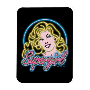 Supergirl Retro Neon Lights Grafisch Magneet
