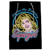 Supergirl Retro Neon Lights Grafisch Medium Cadeauzakje (Voorkant)