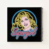 Supergirl Retro Neon Lights Grafisch Notitieboek (Achterkant)