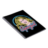 Supergirl Retro Neon Lights Grafisch Notitieboek (Rechterzijde)