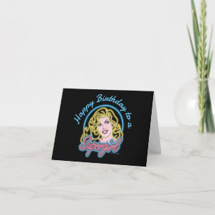 Supergirl Retro Neon Lights Grafisch Notitiekaartje