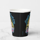 Supergirl Retro Neon Lights Grafisch Papieren Bekers (Rechts)