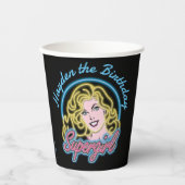 Supergirl Retro Neon Lights Grafisch Papieren Bekers (Voorkant)