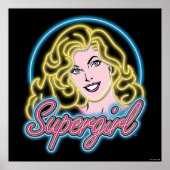 Supergirl Retro Neon Lights Grafisch Poster (Voorkant)