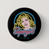 Supergirl Retro Neon Lights Grafisch Ronde Button 5,7 Cm (Voorkant)