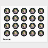 Supergirl Retro Neon Lights Grafisch Ronde Sticker (Vel)